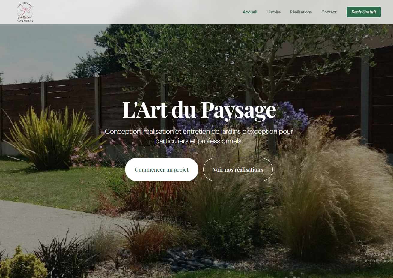 Site vitrine Josselin Paysagiste
